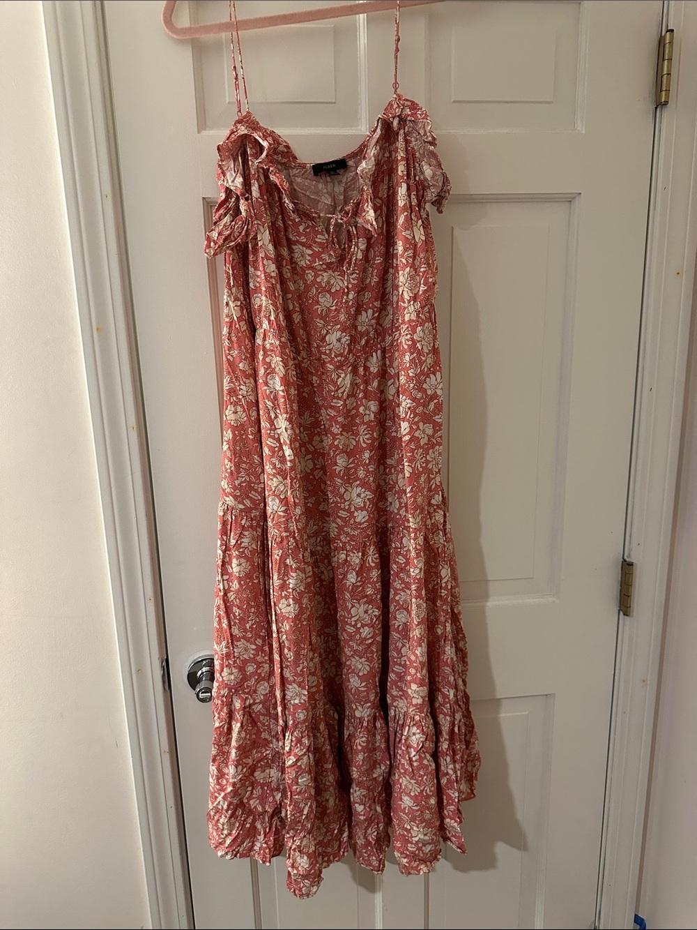 Pink Floral Tiered Maxi Dress